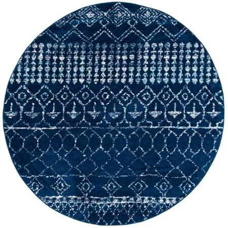 Safavieh 5 x 5 ft. Tulum Round Area Rug in Navy & Ivory TUL229N-5R